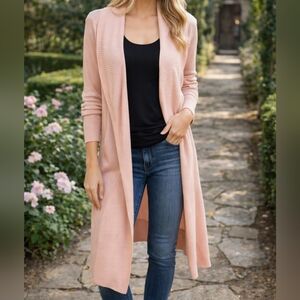 Worthington Woman's Long Sleeve Shawl Sweater Rose Smoke Size XL